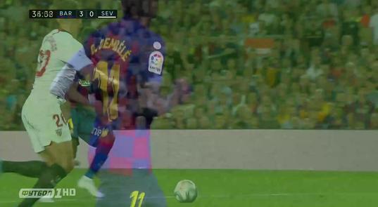 Барселона - Севилья - Видео гола Усман Дембеле, 35 минута смотреть онлайн